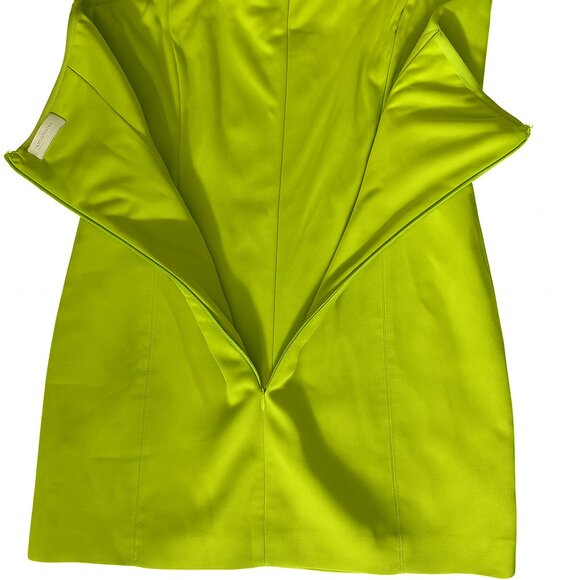 Maci Crepe Strapless Mini Dress in Neon Green by Meshki - Size M - Picture 5 of 5